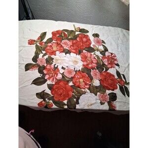Chanel Scarf Camellia Flowers Bow Silk Rectangle Italy